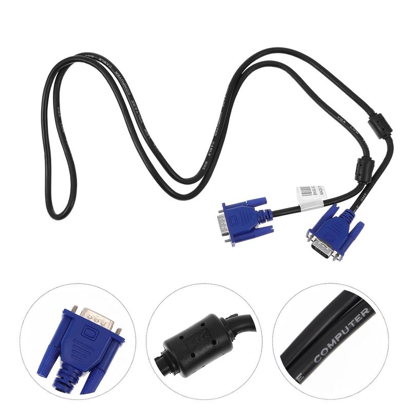 2Pcs VGA Cable for Computer Monitor and Projector with Blue Interface Heat Resistant PE Jacket - Image 4